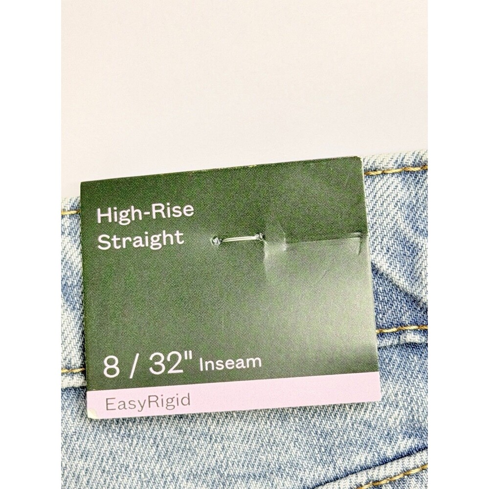 Wild Fable High Rise Straight Leg Jeans Womens Size 8 Light Wash Raw Hem NWT - Picture 10 of 11